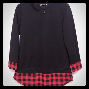 Black and plaid shirt NWT
